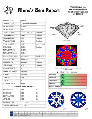 1.75ct F VS1 August Vintage Transitional Cut Private Reserve Lab Grown Diamond