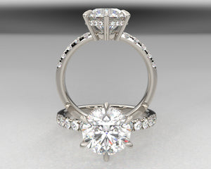 Newton's Signature Split Prong Hidden Halo w Lab Diamonds