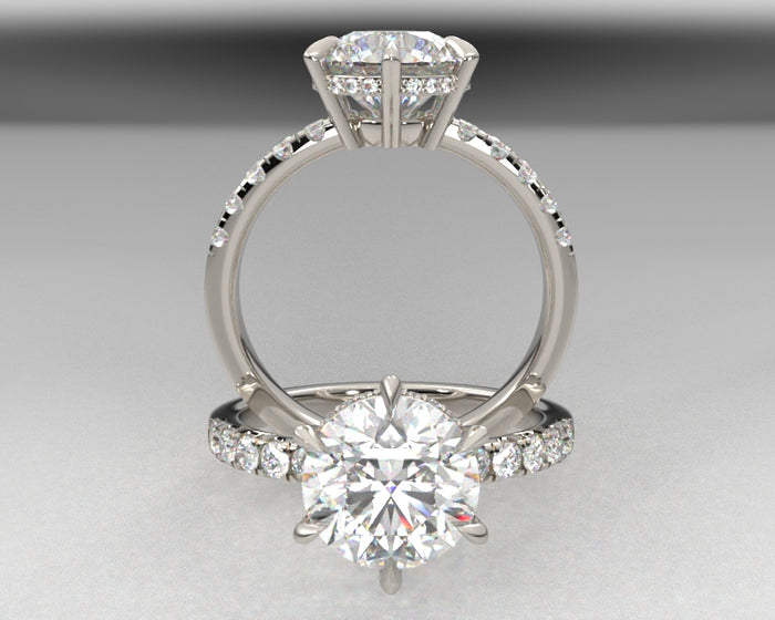 Newton's Signature Split Prong Hidden Halo w Lab Diamonds