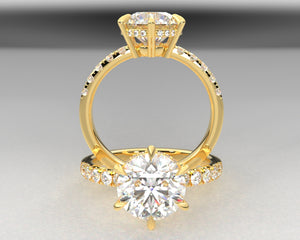 Newton's Signature Split Prong Hidden Halo w Lab Diamonds