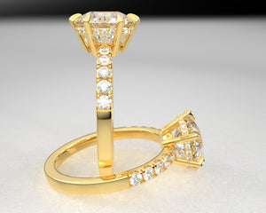 Newton's Signature Split Prong Hidden Halo w Lab Diamonds