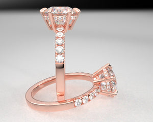 Newton's Signature Split Prong Hidden Halo w Lab Diamonds