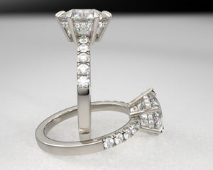 Newton's Signature Split Prong Hidden Halo w Lab Diamonds