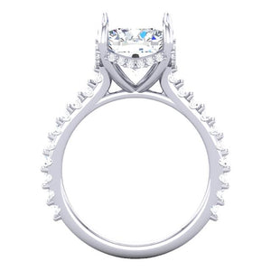 Amy's Signature Shared Prong Hidden Halo Setting with lab grown diamonds