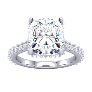 Amy's Signature Shared Prong Hidden Halo Setting with lab grown diamonds