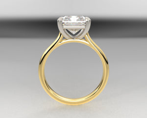 Custom Solitaire Two Tone Platinum and 18kt