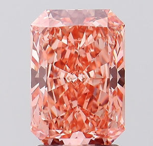 2.26ct Fancy Vivid Pink VS2 Radiant Cut Lab Grown Diamond