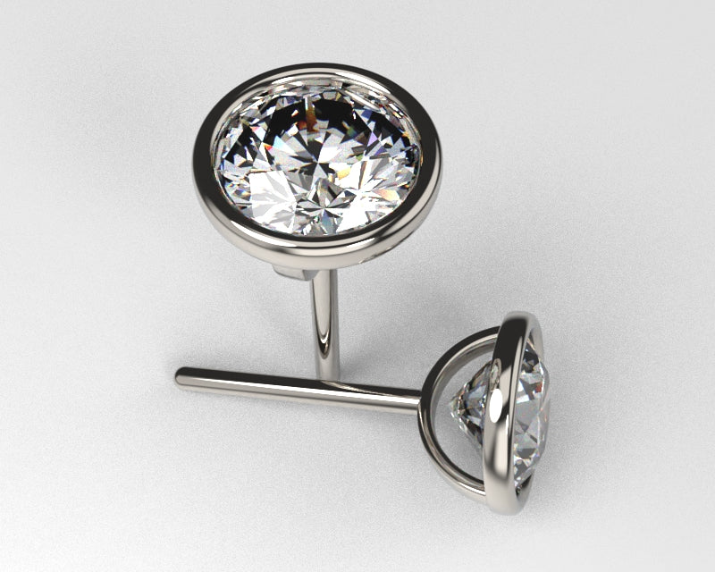 Tiffany bezel set diamond earrings Clearance