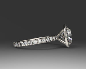 Tina's Signature Split Prong Halo w Lab Grown Diamonds