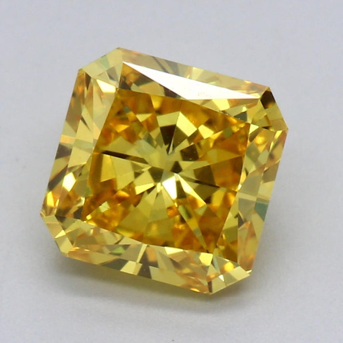 1.24ct Fancy Vivid Yellow VVS2 Radiant Brilliant Cut Lab Grown Diamond
