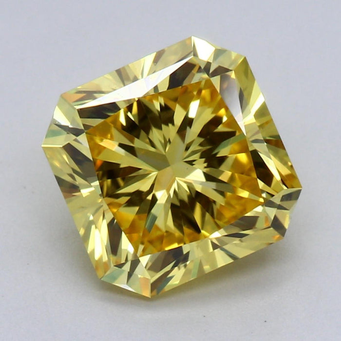 1.92ct Fancy Vivid Yellow VS1 Radiant Cut Lab Grown Diamond
