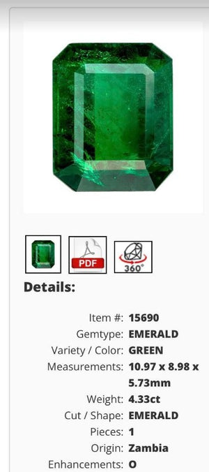 4.33ct Natural Zambian Emerald