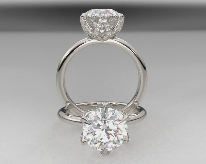 Jessica's Signature Weaved Diamond Prong Solitaire