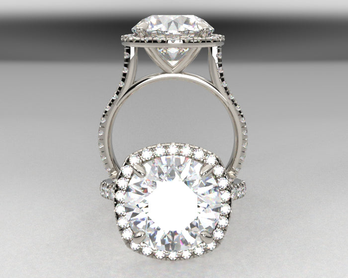 Dijana's Signature Split Prong Shank & Split Prong Halo w Lab Grown Diamonds