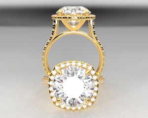 Dijana's Signature Split Prong Shank & Split Prong Halo w Lab Grown Diamonds