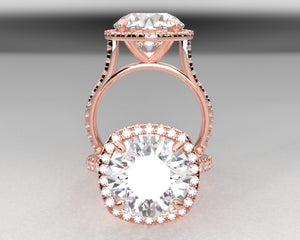 Dijana's Signature Split Prong Shank & Split Prong Halo w Lab Grown Diamonds