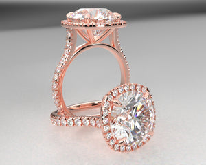 Dijana's Signature Split Prong Shank & Split Prong Halo w Lab Grown Diamonds