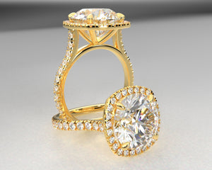 Dijana's Signature Split Prong Shank & Split Prong Halo w Lab Grown Diamonds