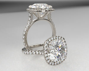 Dijana's Signature Split Prong Shank & Split Prong Halo w Lab Grown Diamonds