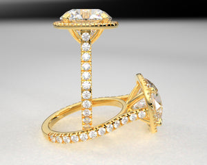 Dijana's Signature Split Prong Shank & Split Prong Halo w Lab Grown Diamonds