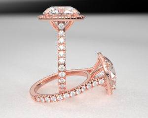Dijana's Signature Split Prong Shank & Split Prong Halo w Lab Grown Diamonds