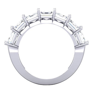 ladies platinum wedding band for seven 4mm Asschers