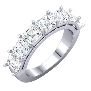 ladies platinum wedding band for seven 4mm Asschers