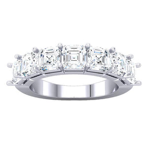 ladies platinum wedding band for seven 4mm Asschers