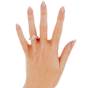 Ladies bypass setting with matching band in LG diamonds
