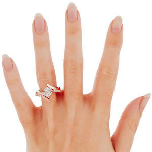 Ladies bypass setting with matching band in LG diamonds