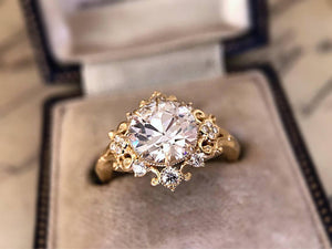 CvB "Cora" Victorian Inspired Cluster Halo Ring