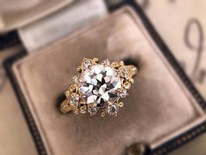 CvB "Cora" Victorian Inspired Cluster Halo Ring