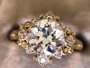CvB "Cora" Victorian Inspired Cluster Halo Ring