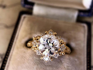 CvB "Cora" Victorian Inspired Cluster Halo Ring