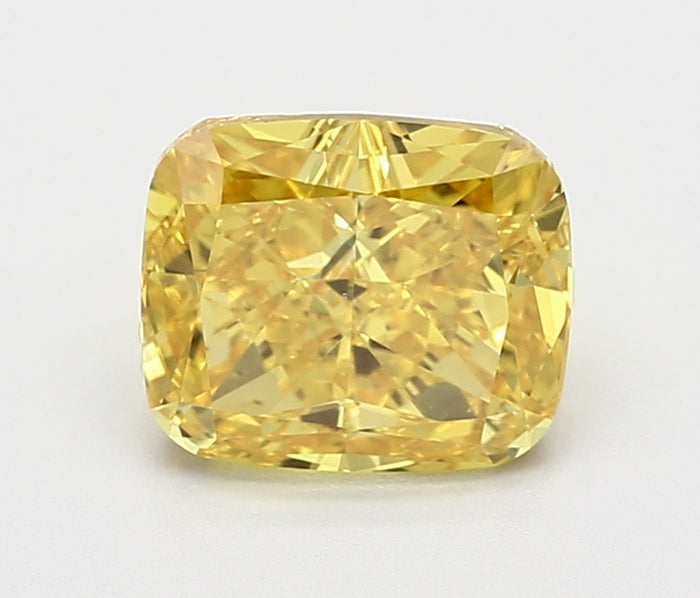 2.07ct VS2 Fancy Vivid Yellow Cushion Brilliant Cut Lab Grown Diamond