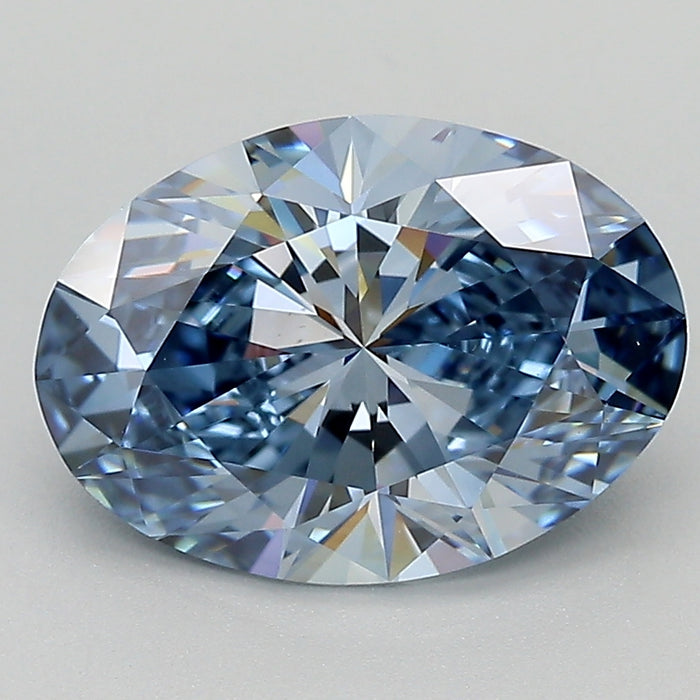 2.61ct Fancy Deep Blue Cherry Picked Oval Brilliant Cut Lab Grown Diamond