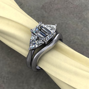 ladies platinum 3mm matching band